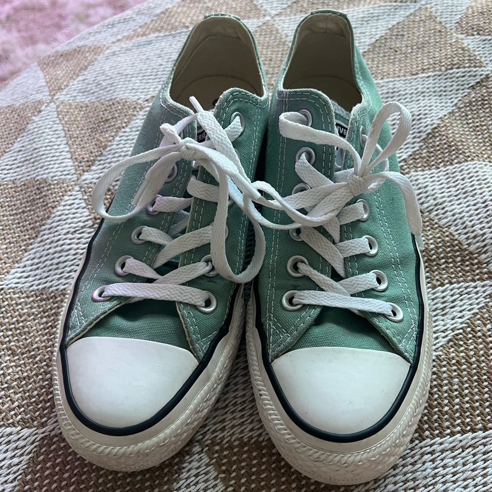 mint green low top converse